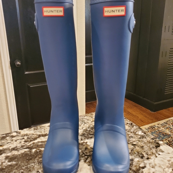 Hunter Original Tour rain boots Dark Earth Blue US Size 6, EU Size 37, UK 4 - Picture 1 of 11
